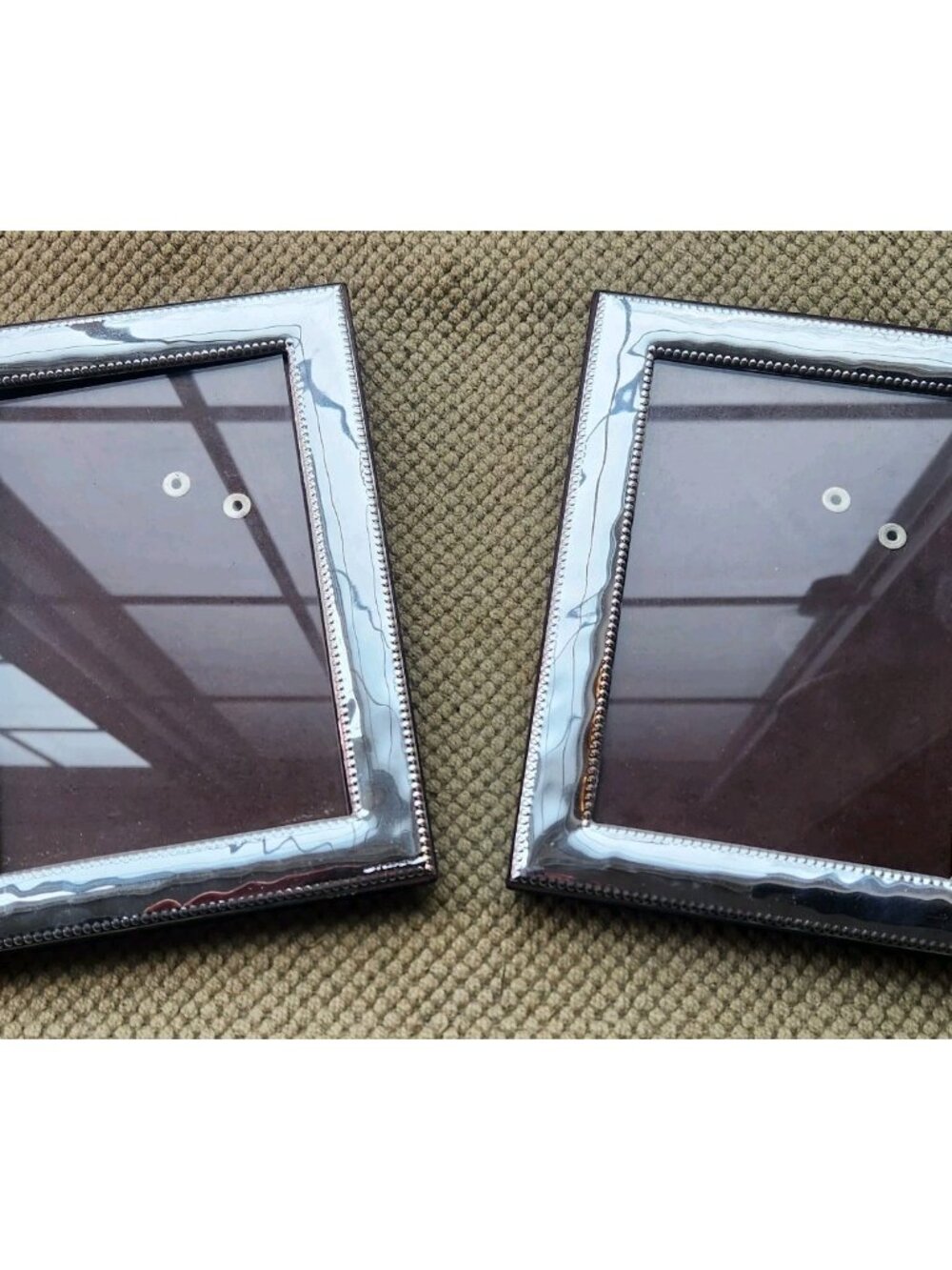 2 Beltrami Miro Silver 4 X 6 Photo Picture Frames Double Beaded Border 5" X 7"